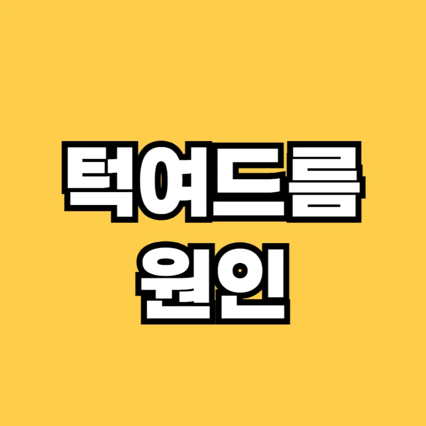 턱 여드름 원인
