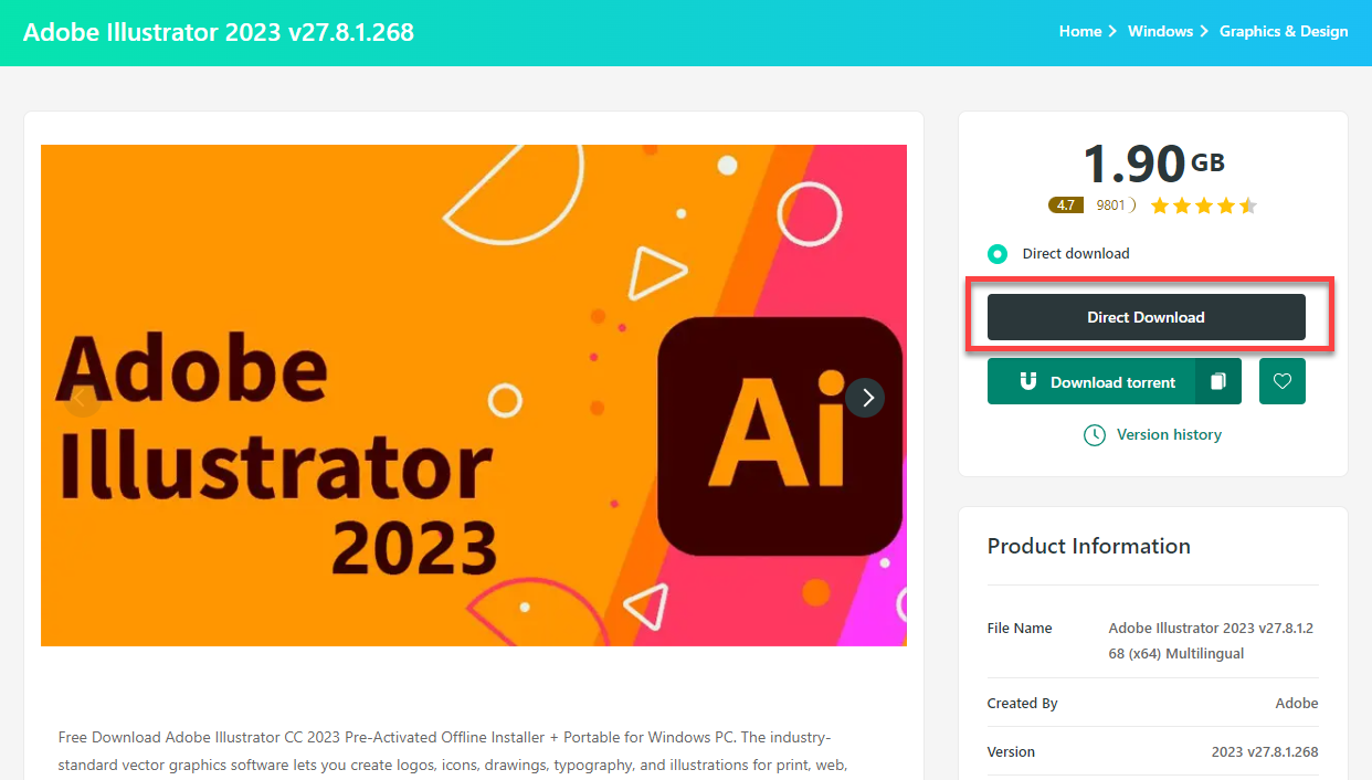 일러스트레이터 다이렉트 다운로드