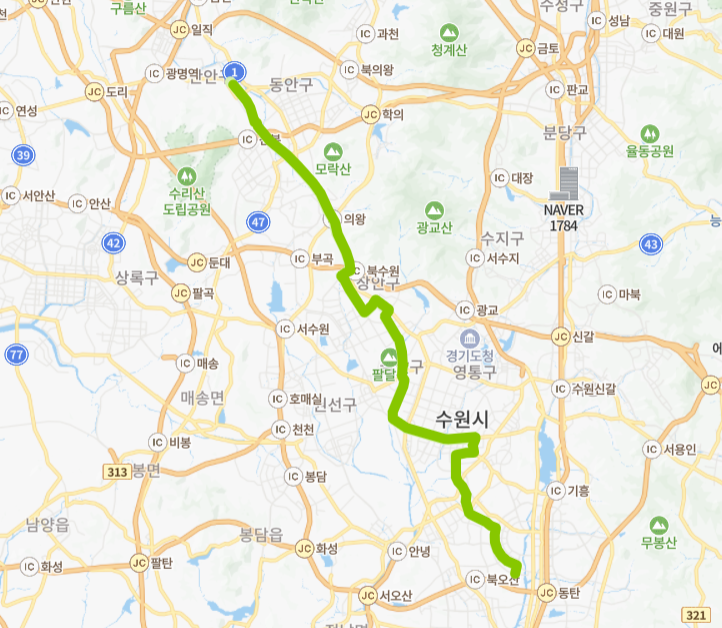 군포-수원-안양-의왕-화성-64번-버스-노선-지도