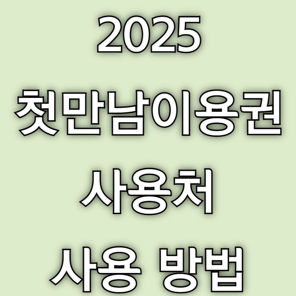 2025 첫만남이용권 사용처 사용 방법