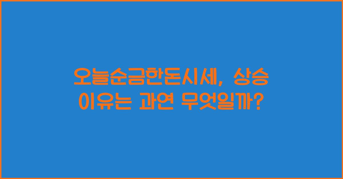 오늘순금한돈시세