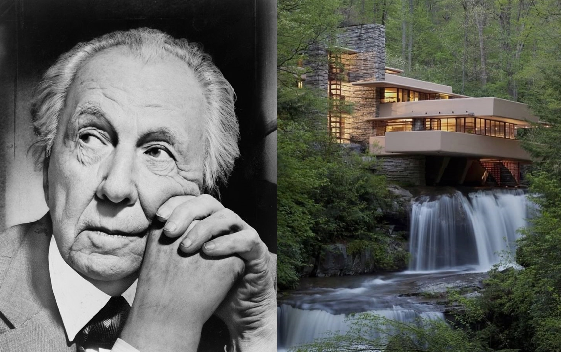 건축가 프랭크 로이드 라이트와 낙수장 이미지