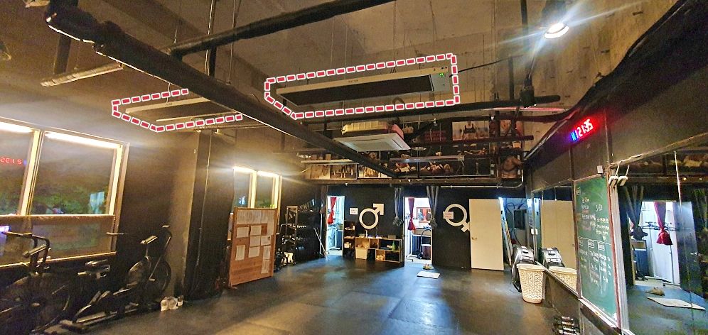 헬스장에 설치된 전기히터