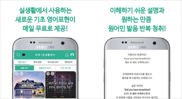 영어 공부 어플 다운로드 추천 3가지 (언어 학습 앱) - 영어 공부 어플 다운로드 추천 3가지 - 3. 하루 1분 생활영어 어플 기초 단어와 문장 학습 어플