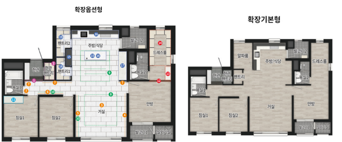 파주 제일풍경채 운정 84A 평면도