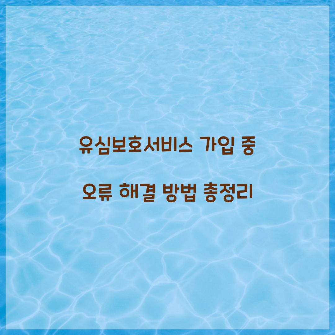 유심보호서비스 가입 중 오류 해결 방법