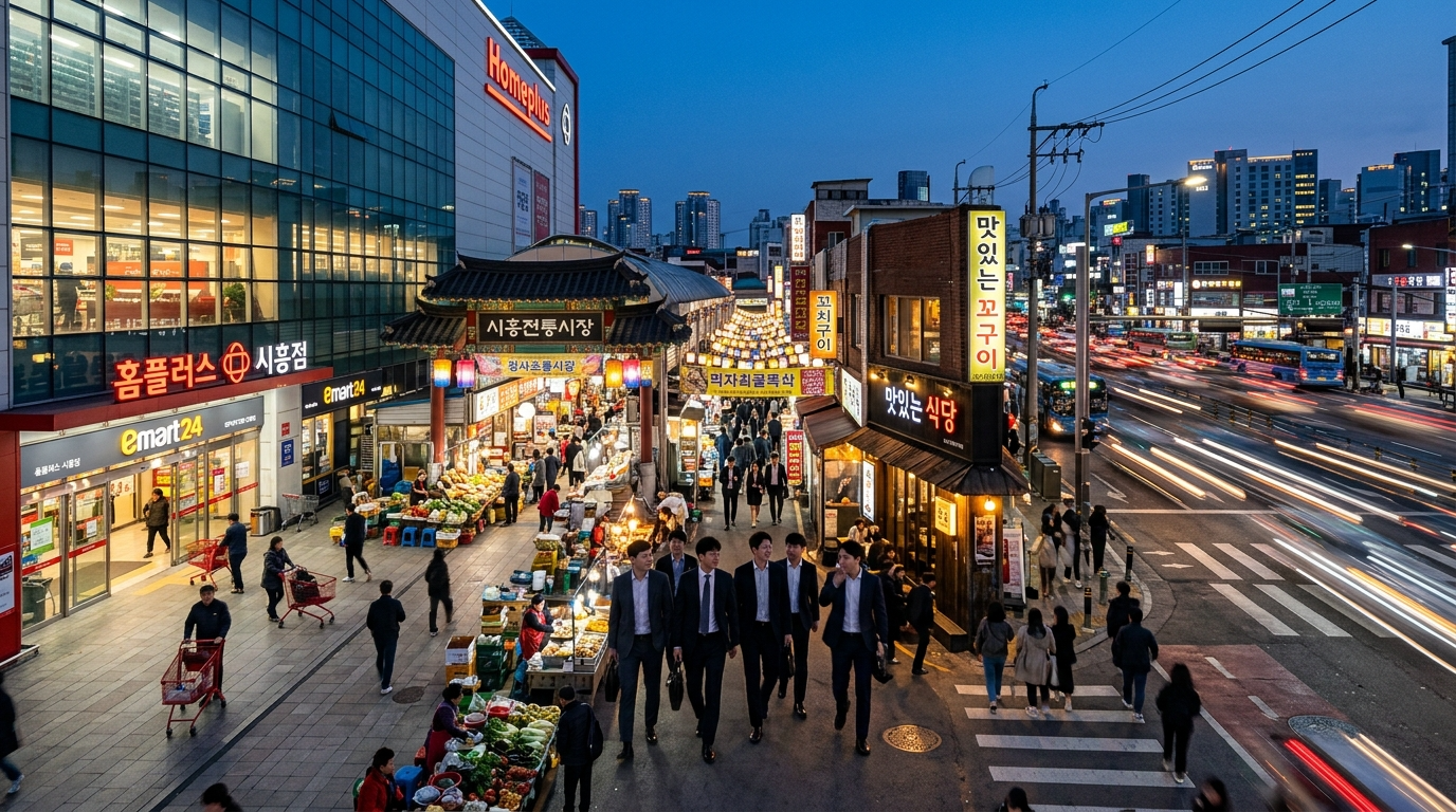 전통과 현대가 공존하는 상권