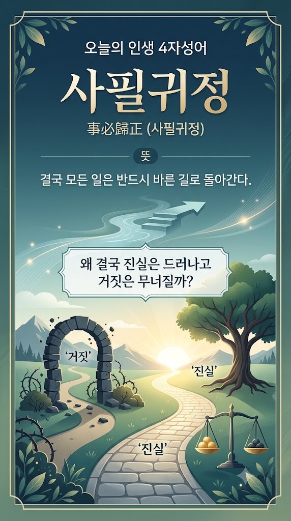 인생 사자성어 사필귀정 이미지