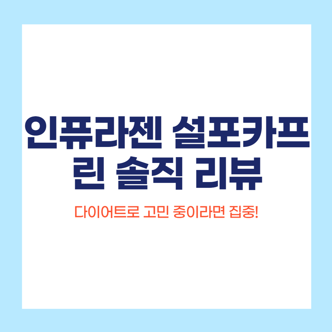 인퓨라젠 설포카프린 후기