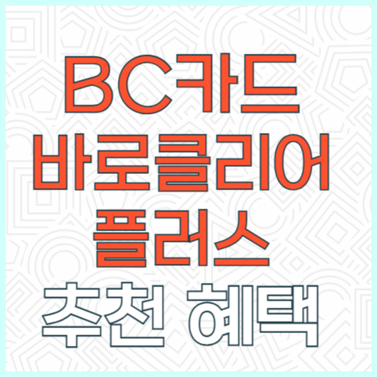 BC카드 바로 클리어 플러스 추천 후기
