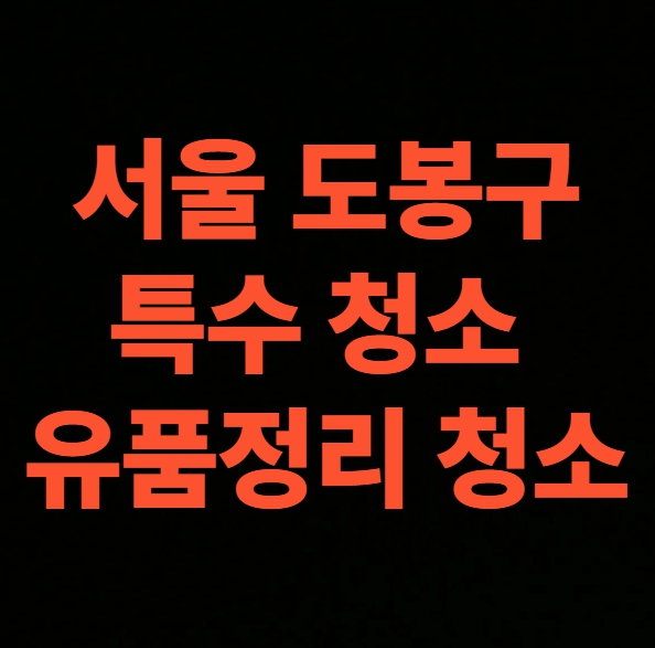 서울 도봉구 유품정리 업체 후기 고인집 정리 전문