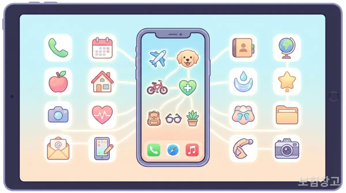 다양한 종류의 미니보험 상품 아이콘들