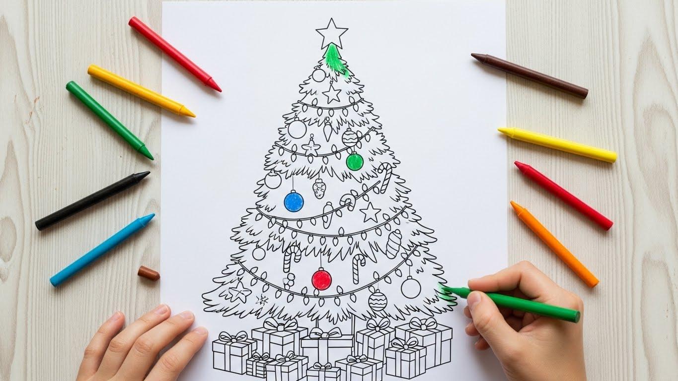 크리스마스트리색칠도안