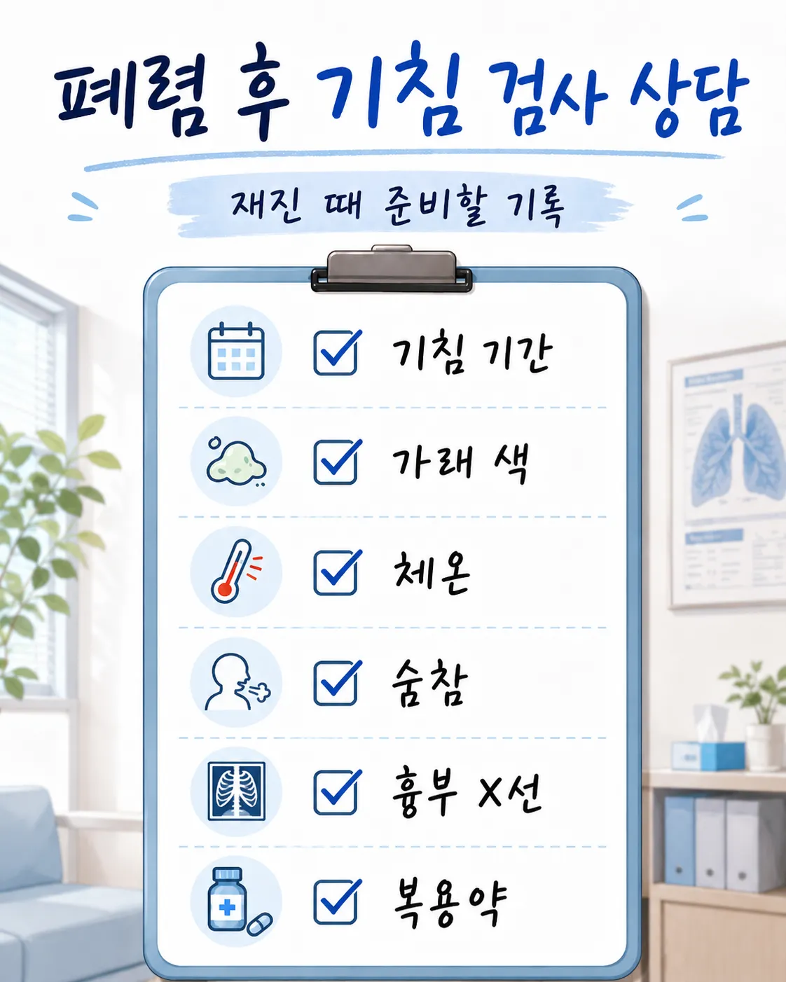 폐렴 후 기침 검사 상담