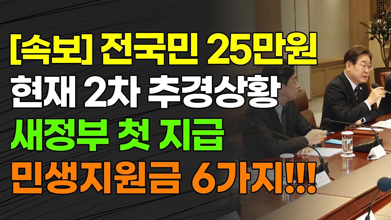 2025년 민생지원금 2차 추경확정