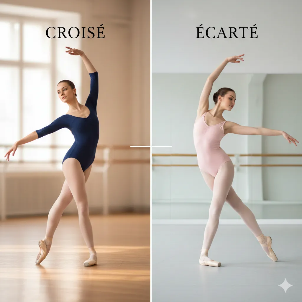 크로와제 vs 에카르테: 초보자가 가장 많이 헷갈리는 두 방향 비교 사진