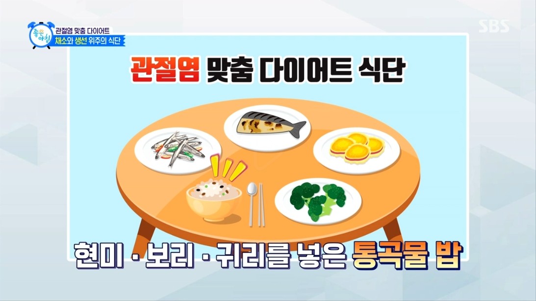 관절염 맞춤 다이어트 식단 - 채소와 생선 위주로 식단