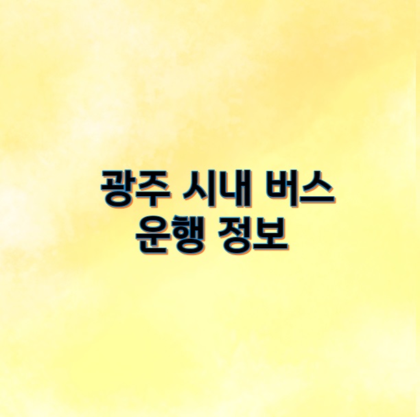 광주 시내 버스 운행 정보