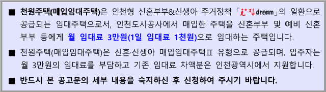 인천시 천원주택