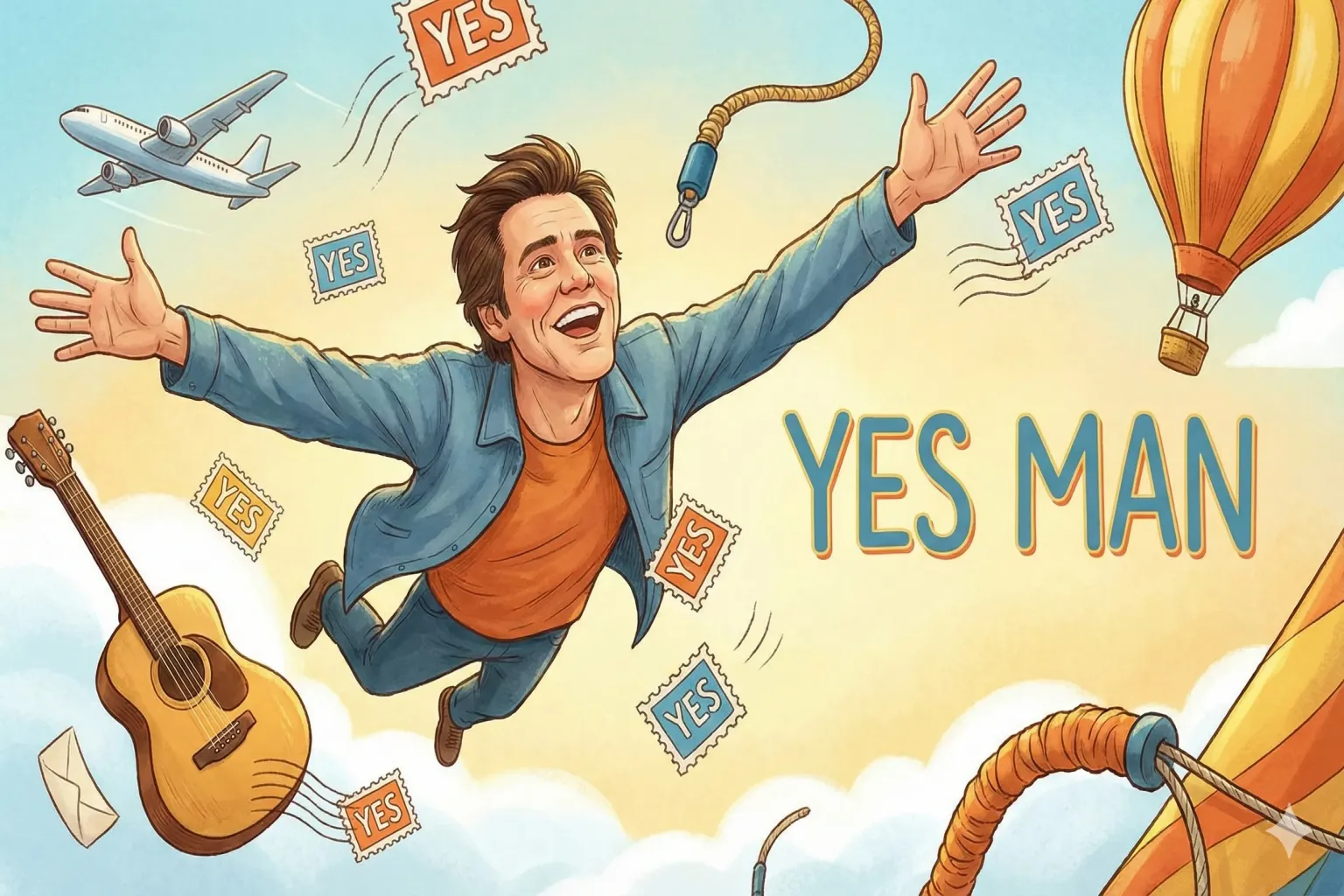 영화 예스맨 일러스트 이미지