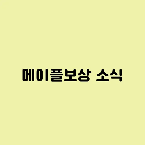 메이플보상 소식