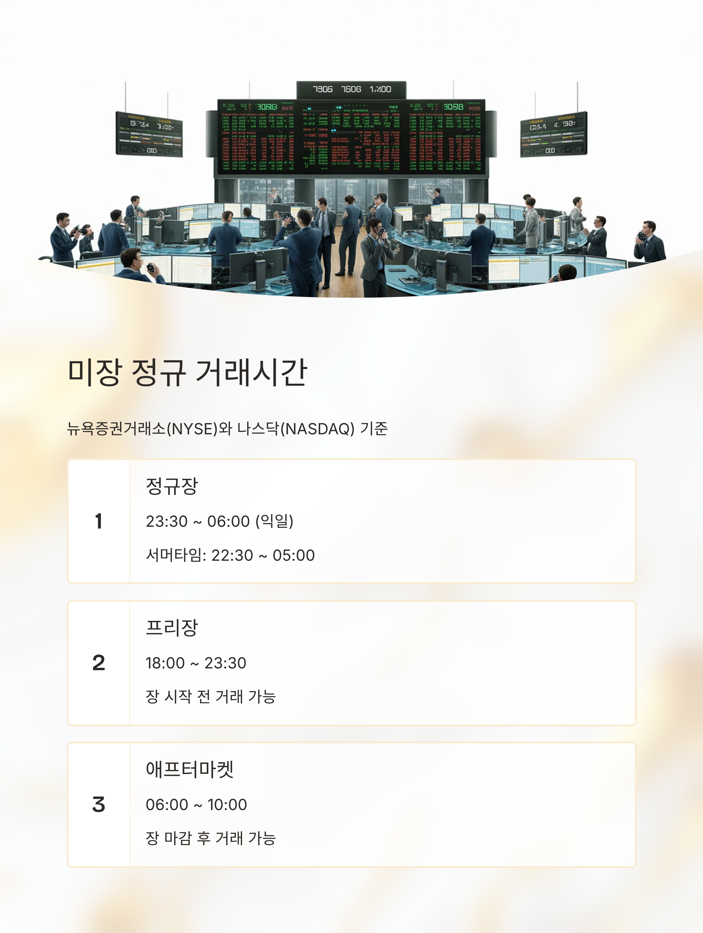 미장 개장·폐장시간 한국시간 기준 총정리