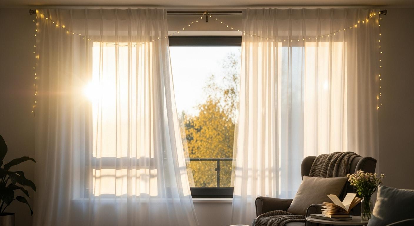 커텐 조명 셀프