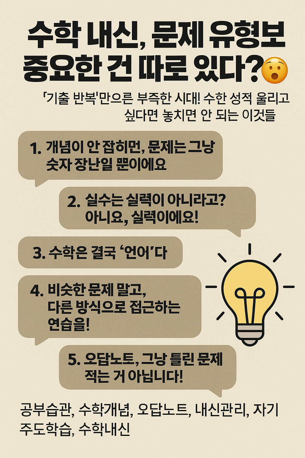 수학 내신, 문제 유형보다 중요한 건 따로 있다?