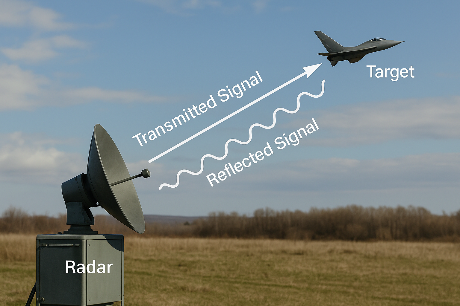 전파가 목표물에 반사되어 되돌아오는 과정