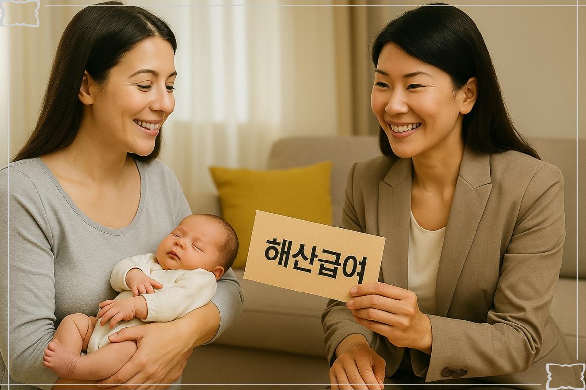 해산급여 받는 어머니