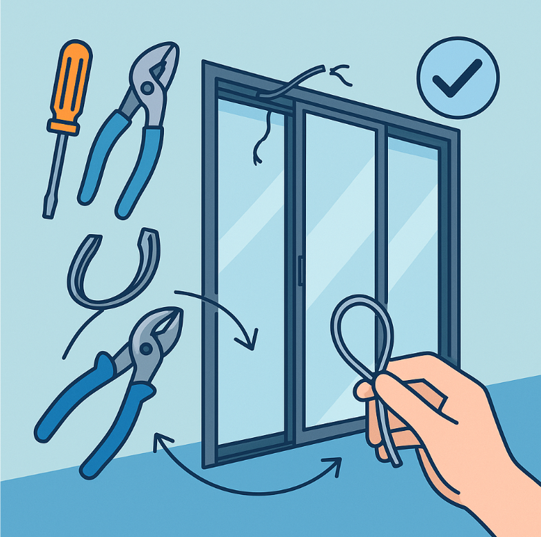 3단 도어 중문 와이어 끊어졌을 때 수리하는 법 썸네일