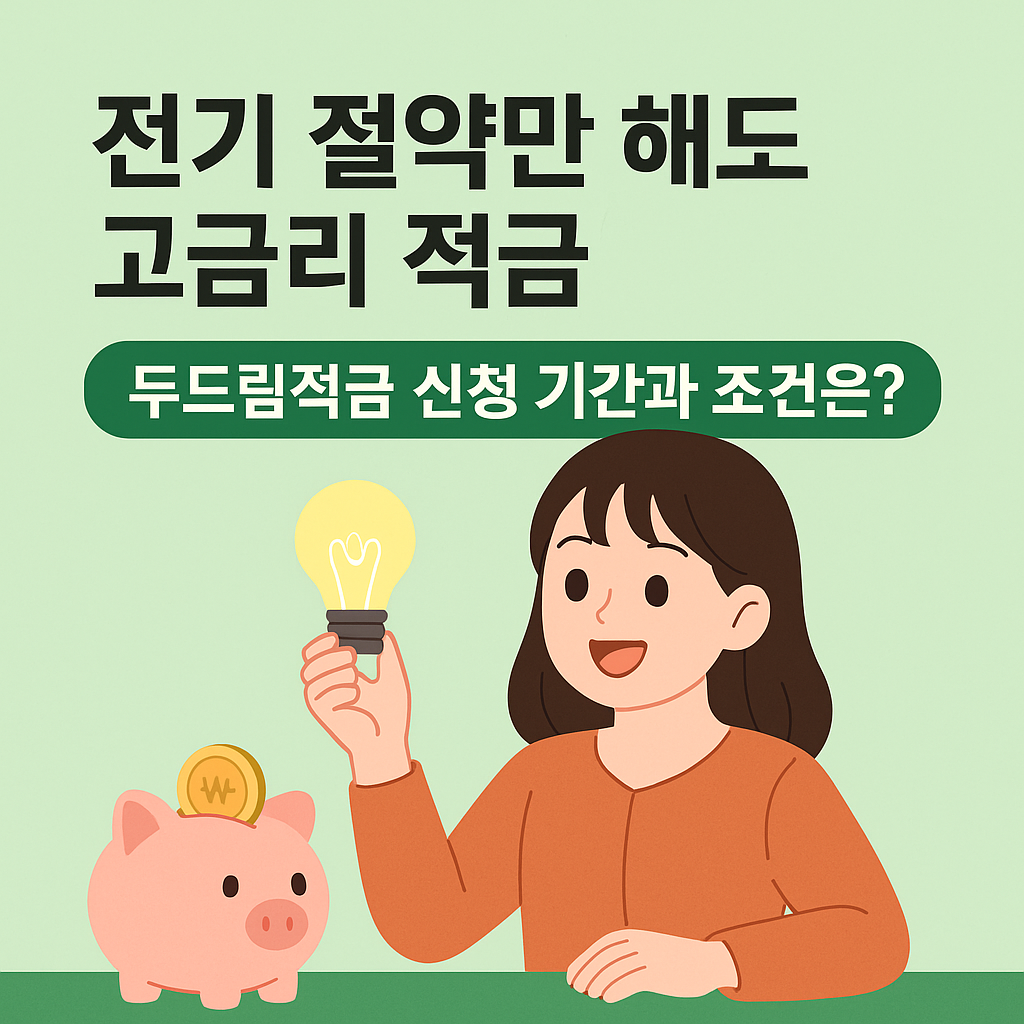 전기 절약만 해도 고금리 적금! 두드림적금 신청 기간과 조건은?