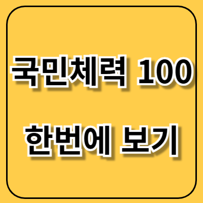 국민체력100 등급 부터 모든 것 총정리