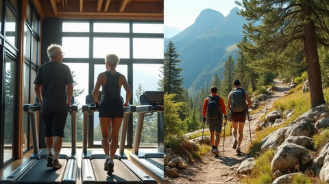 실내운동과 야외운동 관련 사진