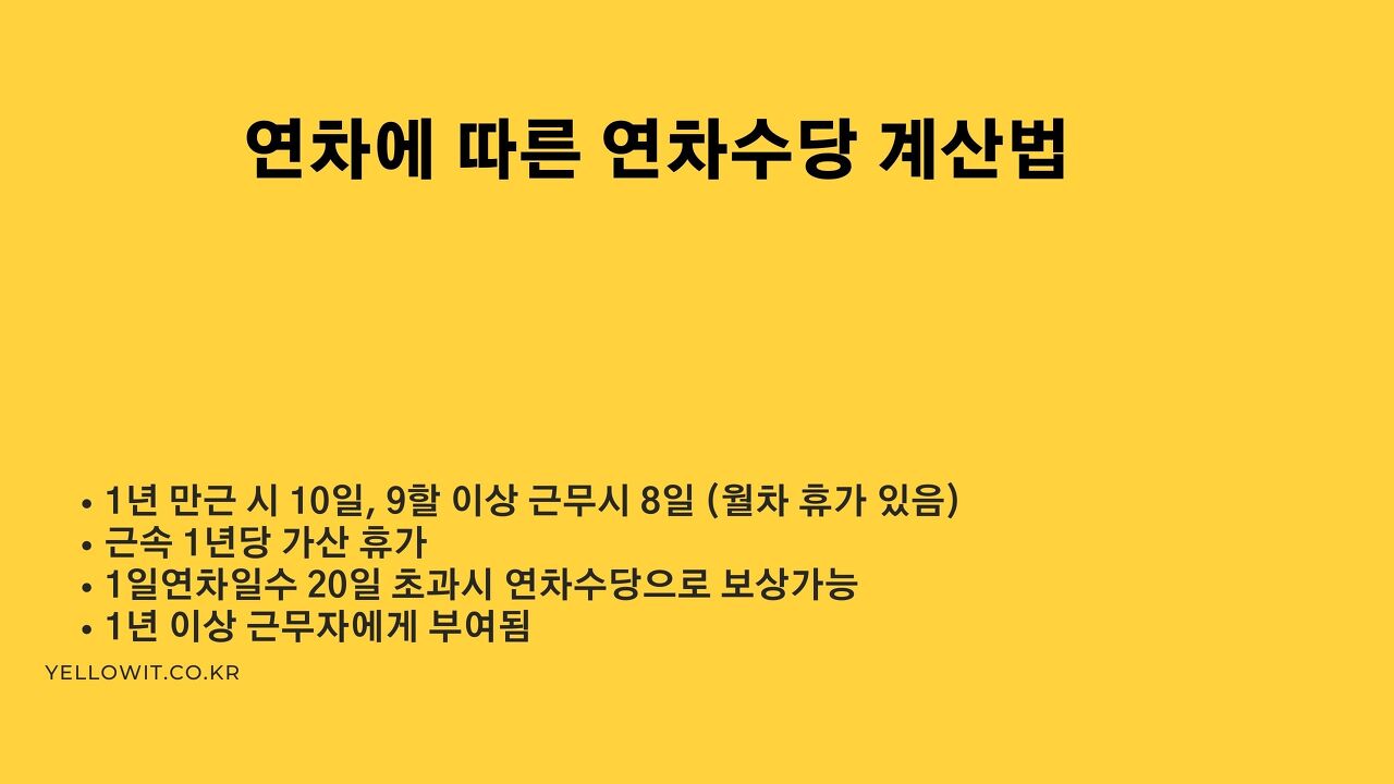 연차수당 계산과 행정해석