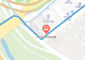 여의도메리어트호텔에서 인천공항 리무진 공항버스(6019번) 지도 위치