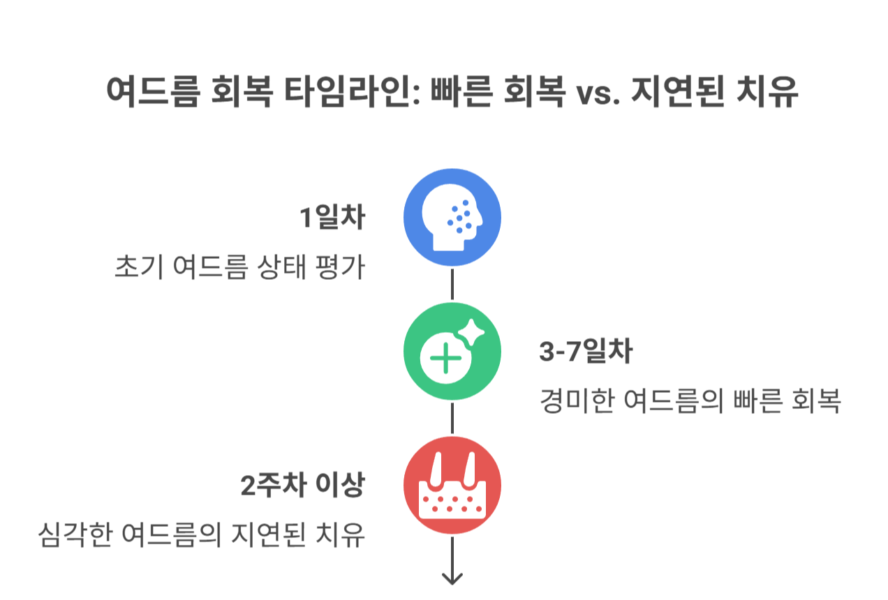 1주일 안에 회복이 가능한 여드름 상태는?