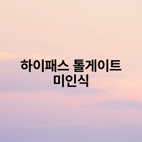 하이패스 톨게이트 미인식