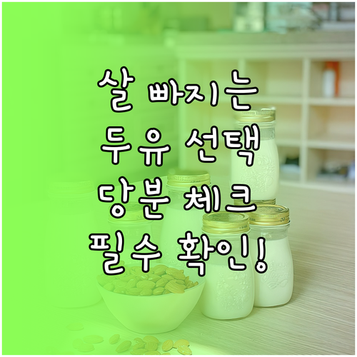 효과적인 두유 다이어트 방법 당분 수..