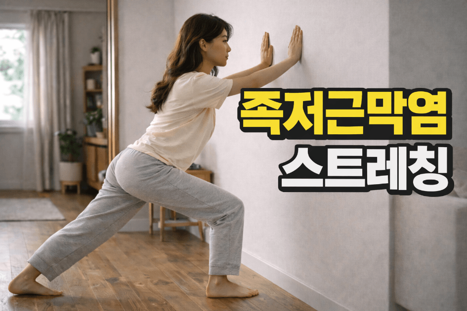 족저근막염 완화를 위한 종아리 스트레칭 벽 밀기 운동 방법