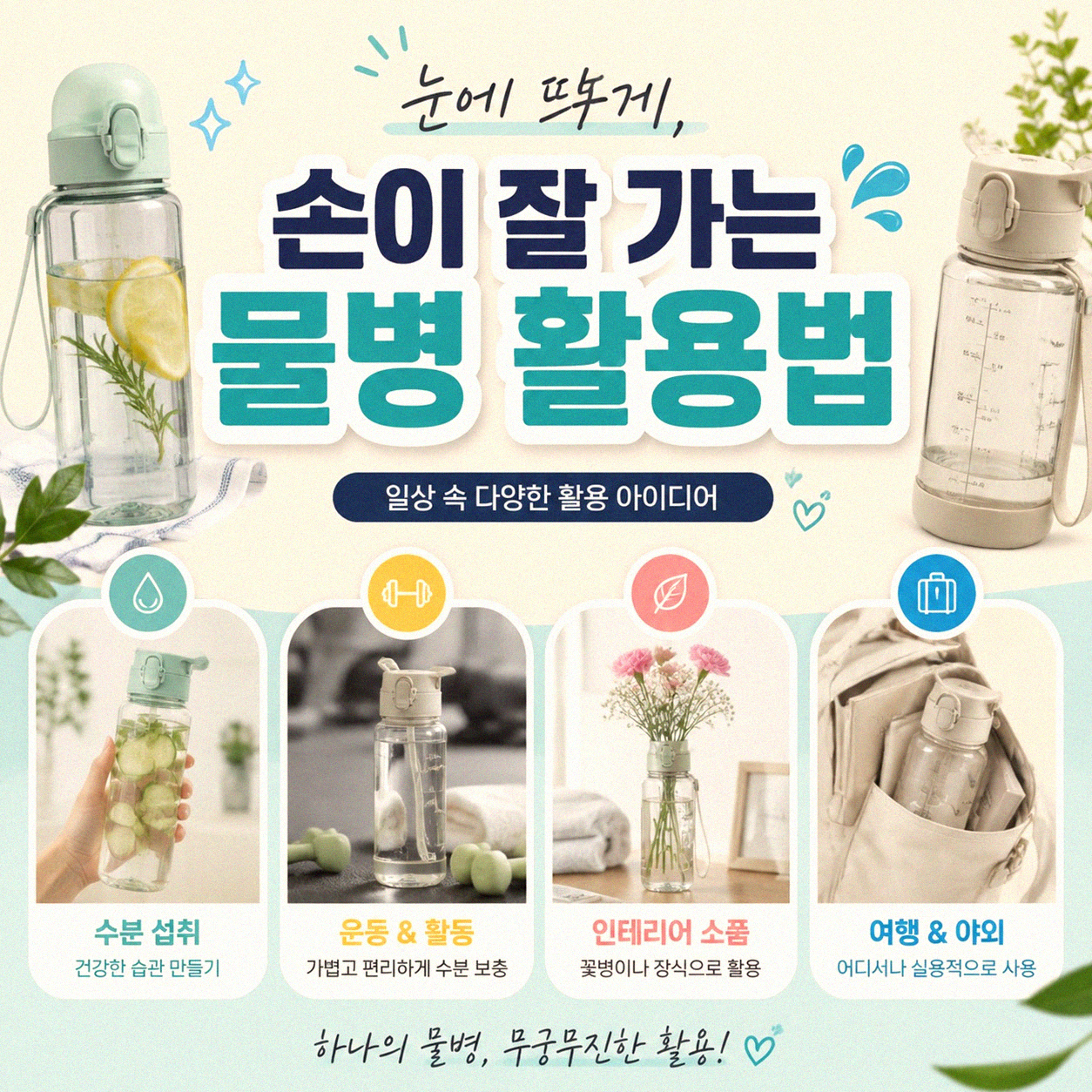 물을 제때 마시게 도와주는 나만의 노하우