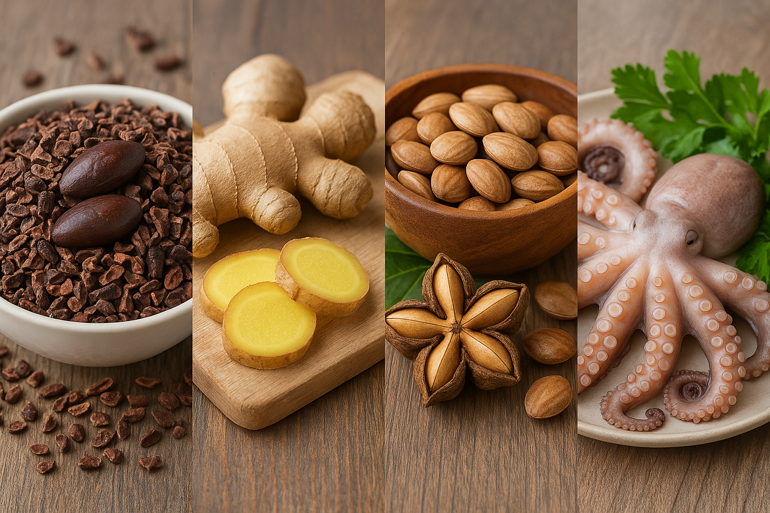 카카오닙스,생강,사차인치,낙지