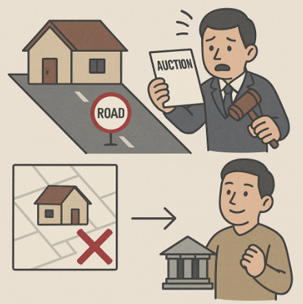 도로상 지번 혼재 주택 경매