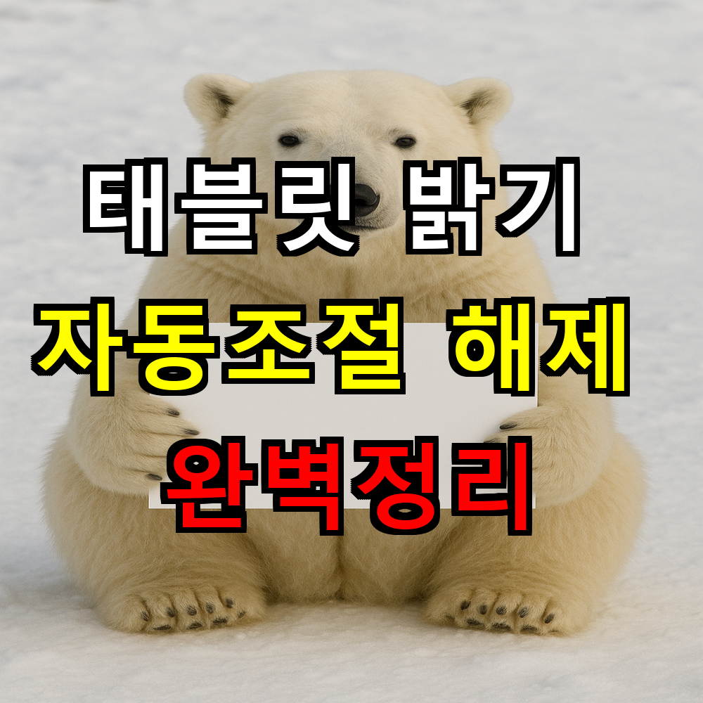 태블릿 밝기 자동조절 해제 완벽정리