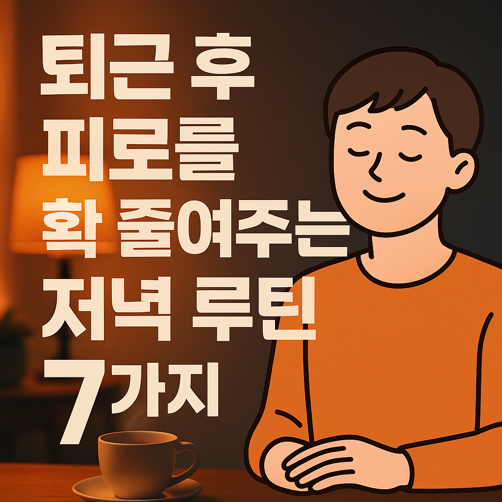 퇴근 후 피로를 확 줄여주는 저녁 루틴 7가지 에 대한 사진