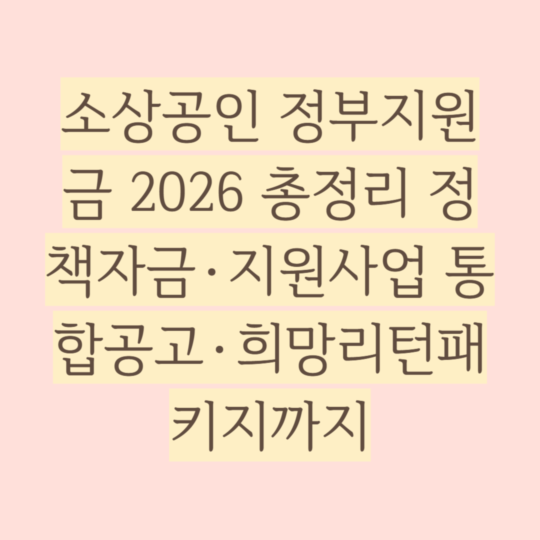 소상공인 정부지원금