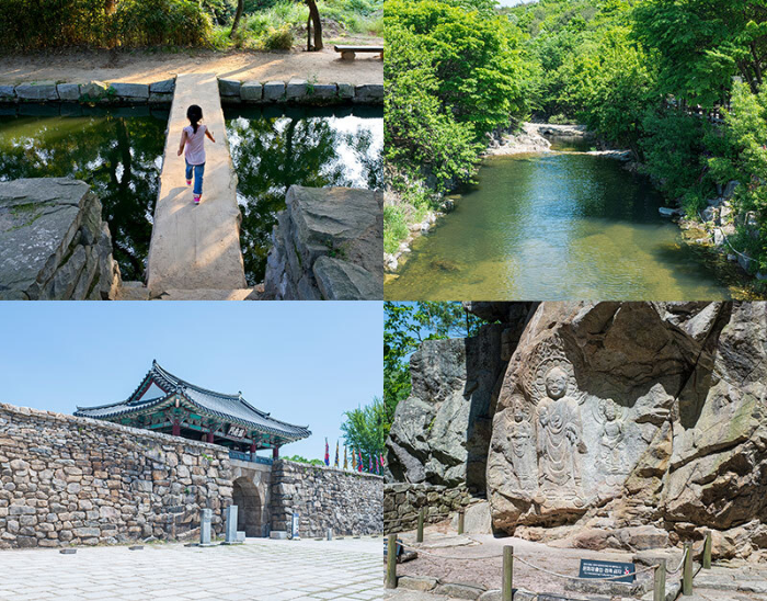 서산 용현계곡은 계곡과 휴양림을 동시에 즐기는 피서지다. 용현리 마애여래삼존상(국보)에서 용현자연휴양림까지 이어지는 약 2.7km 도로 왼쪽에 용현계곡이 펼쳐진다.