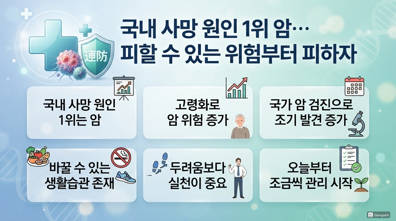 국내 사망 원인 1위 암… 피할 수 있는 위험부터 피하자