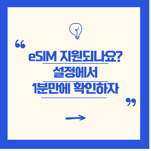 가장 빠른 핸드폰 eSIM 지원 확인방법, 지원 모델까지