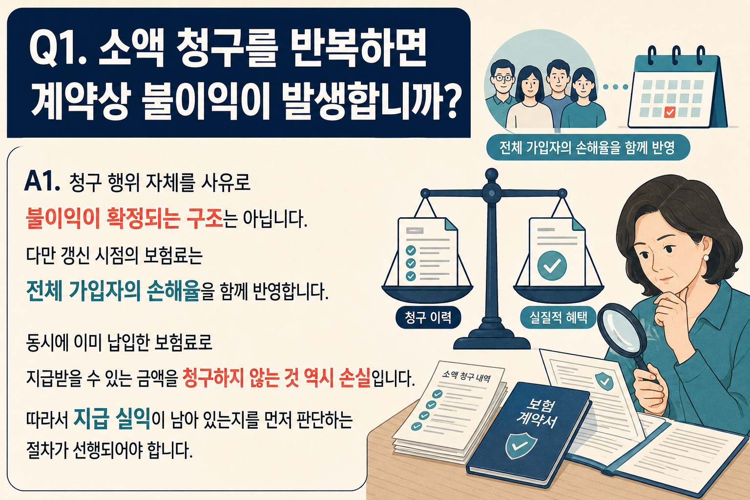 Q1. 소액 청구를 반복하면 계약상 불이익이 발생합니까?